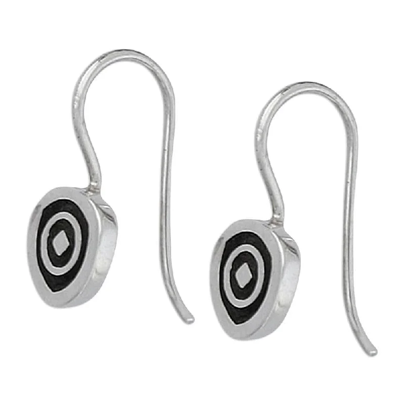 Grooved rim earrings-Handmade Sterling Silver 'Hypnotize' Earrings (Mexico)