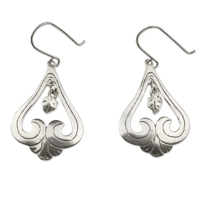 Shimmering stone earrings-Handmade Sterling Silver 'Sweet Renewal' Dangle Earrings (Mexico)