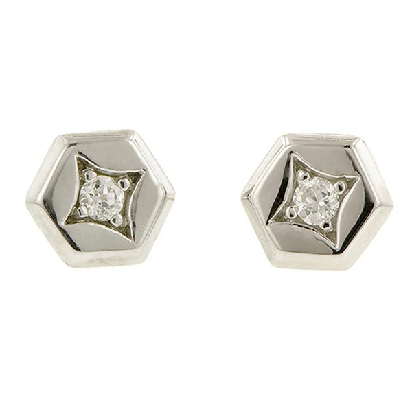 Braided earrings-Hex Diamond Stud Earrings- Heirloom by Doyle & Doyle