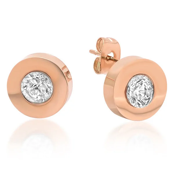 Radiant zircon earrings-Ladies Swarovski Elements Stud Earrings