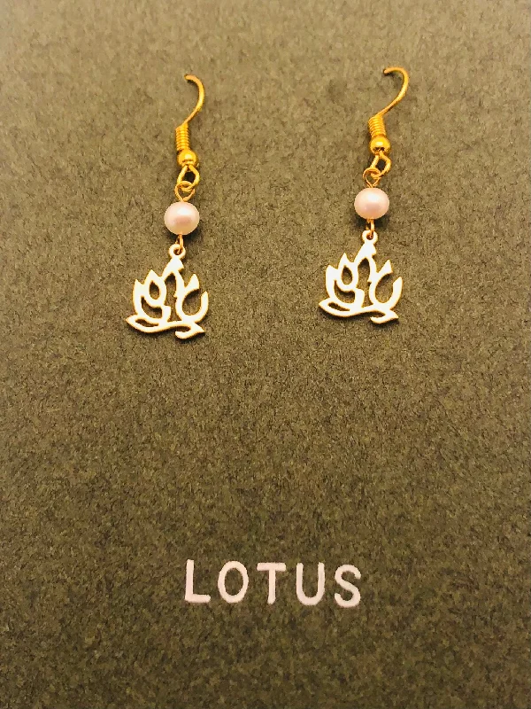 Radiant zircon earrings-Lotus in English Earrings