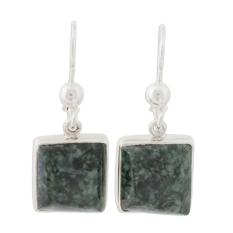 Crafted gold earrings-Love Immortal Jade Sterling Silver Earrings