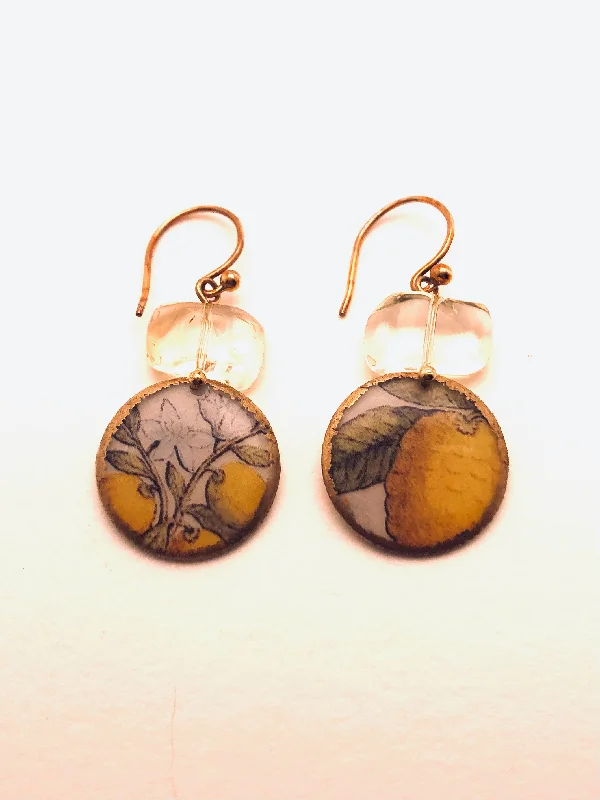 Holo earrings-Morgaine Dangles, Citrine