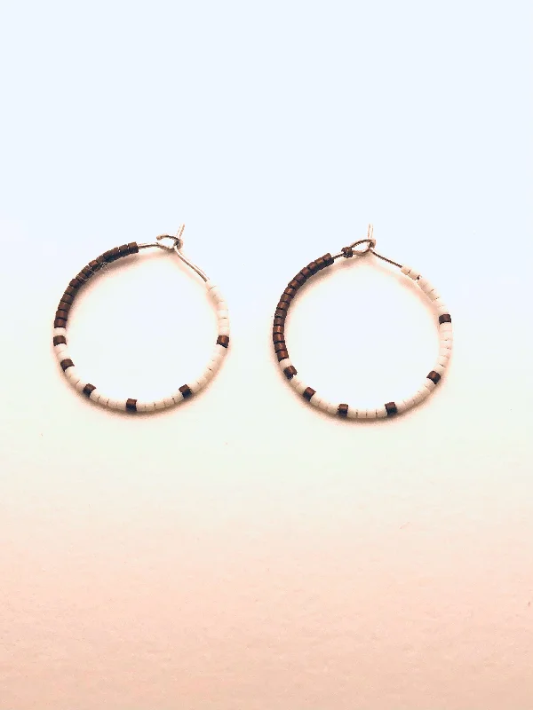 Assorted gem earrings-Night and  Day Hoop Earrings