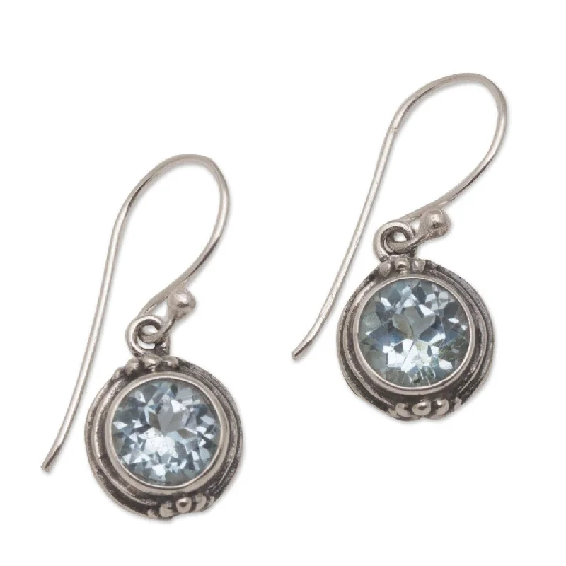 Stellar burst earrings-NOVICA Cool Radiance, Blue topaz dangle earrings - 0.2