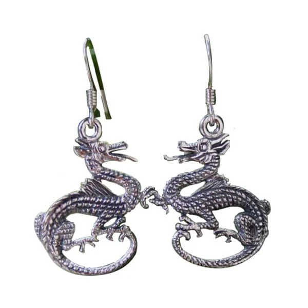 Flexible stone earrings-NOVICA Handmade Sterling Silver 'Dragon Duet' Earrings