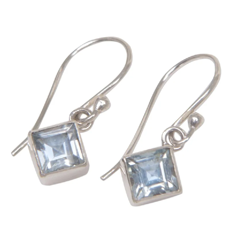 Glowing quartz earrings-NOVICA Topaz 'Heaven's Window' Earrings (Indonesia) - 0.8" L x 0.2" W x 0.2" D