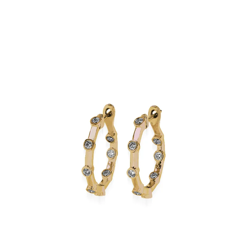 Twinkling crystal earrings-Paloma Diamond Hoop Earrings