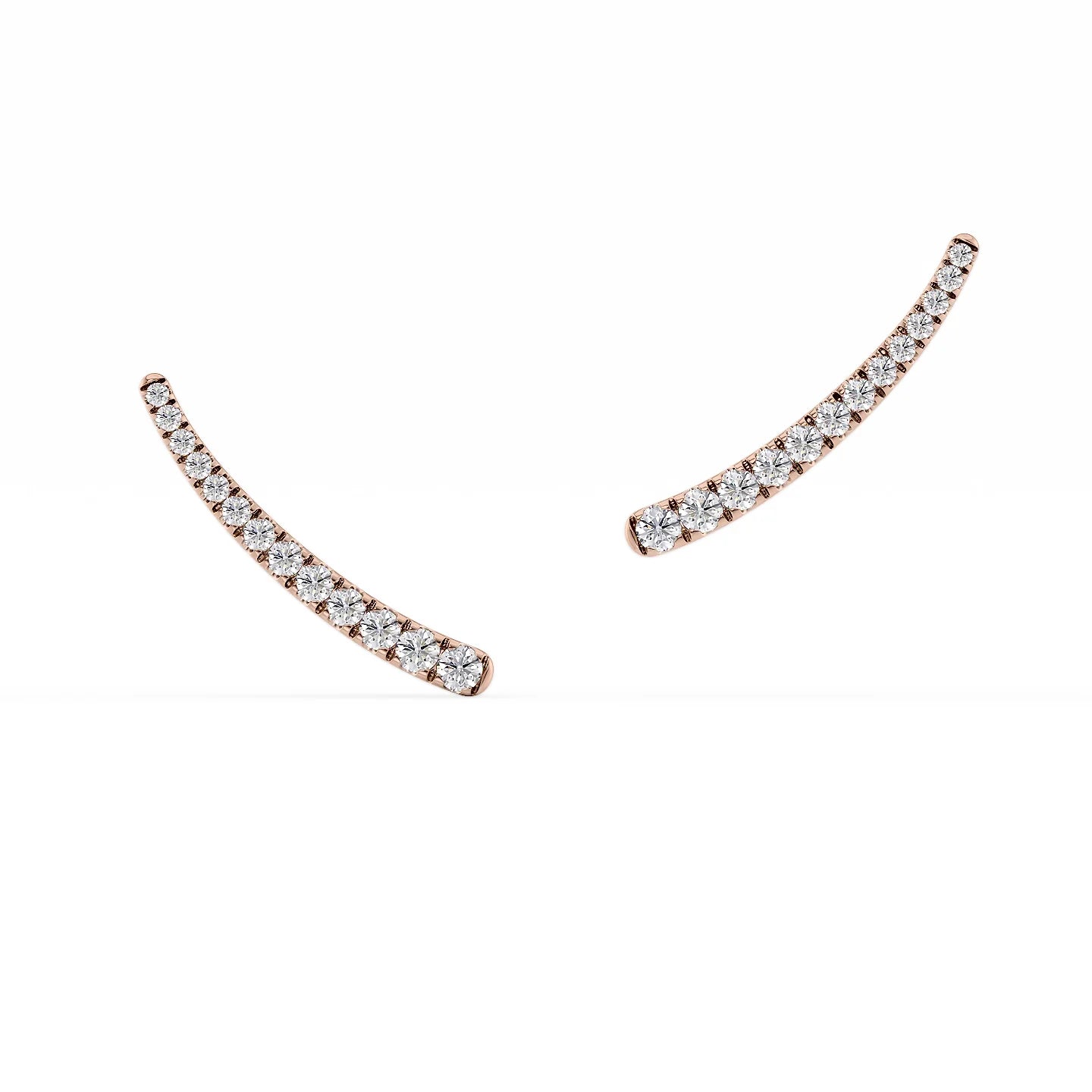 Arch motif earrings-Pave Climbers