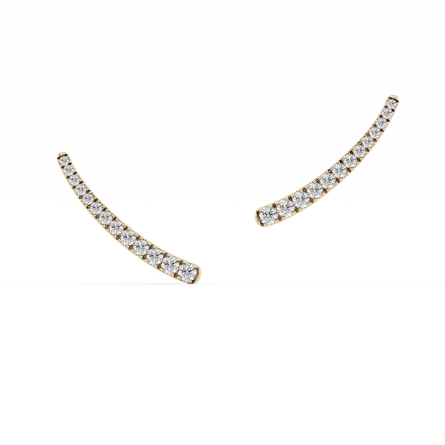 Radiant zircon earrings-Pave Climbers