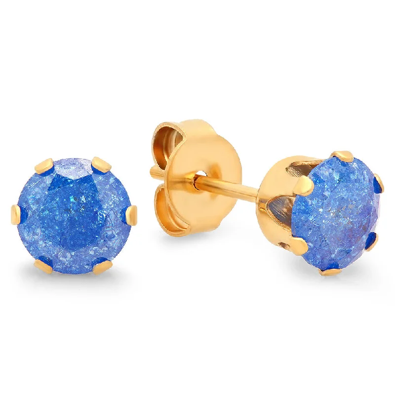 Sharp stone earrings-Stainless Steel Galaxy Cubic Zirconia Stud Earrings