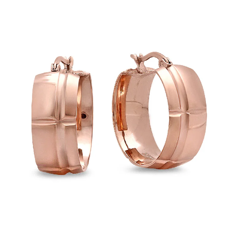 Hinged earrings-Stainless Steel Women's Rose Gold Huggie Earrings