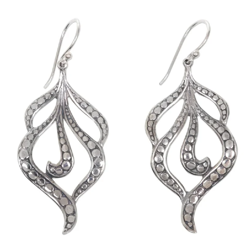 Linked knot earrings-Sterling Silver 'Tassels' Earrings