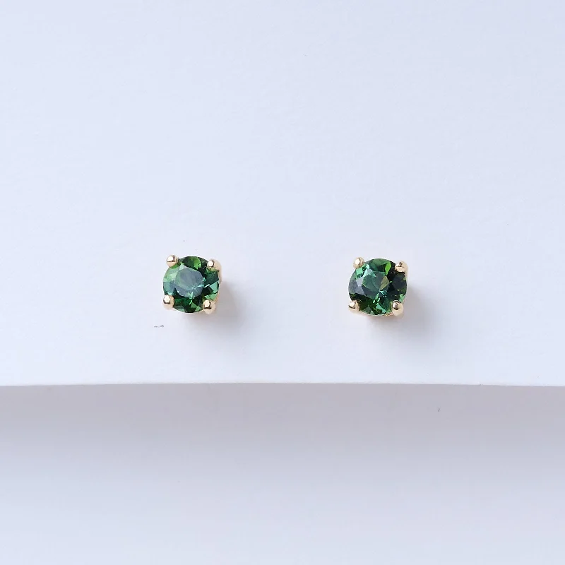 Wire-curve earrings-Tourmaline Stud Earrings